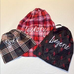 Victoria's Secret Women's 3 Piece Laundry Shoes Lingerie Travel Bags Set EUC
